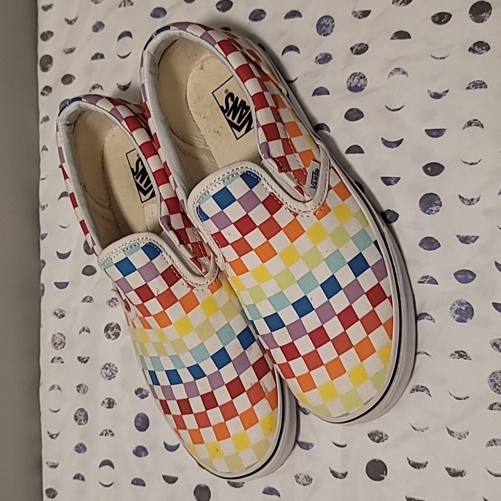 Vans Slip-on Rainbow Youth 7 Women's 8.5